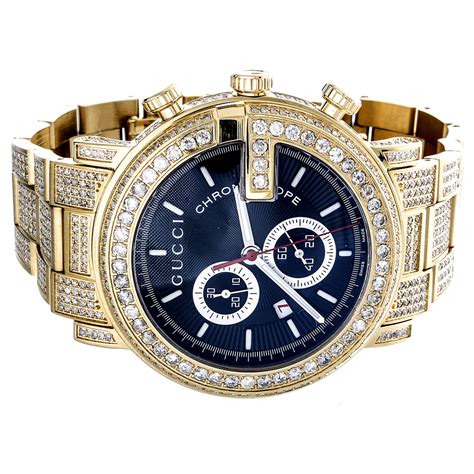 gucci digital watch gold|gold gucci watch with diamonds.